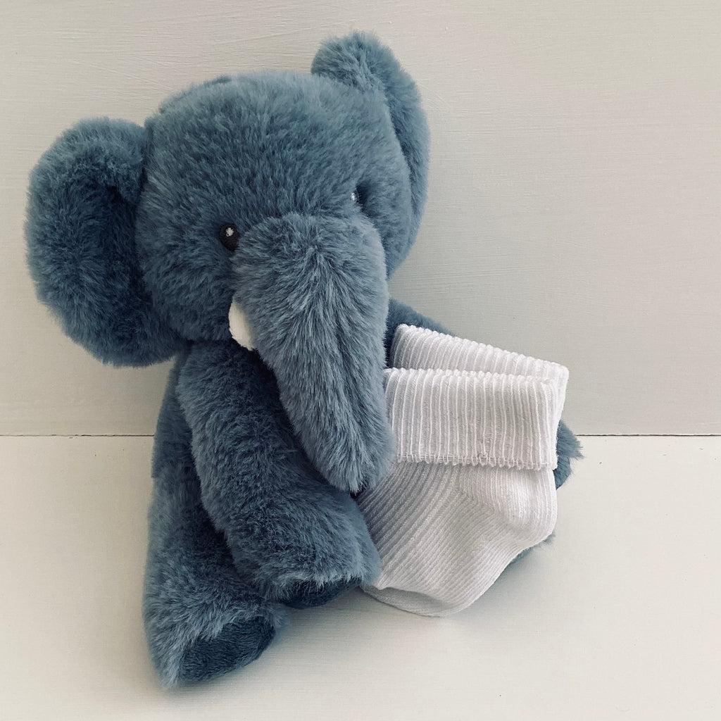 New Baby Boy Gift | ELI | Cute Elephant and Bobble Hat Giftset