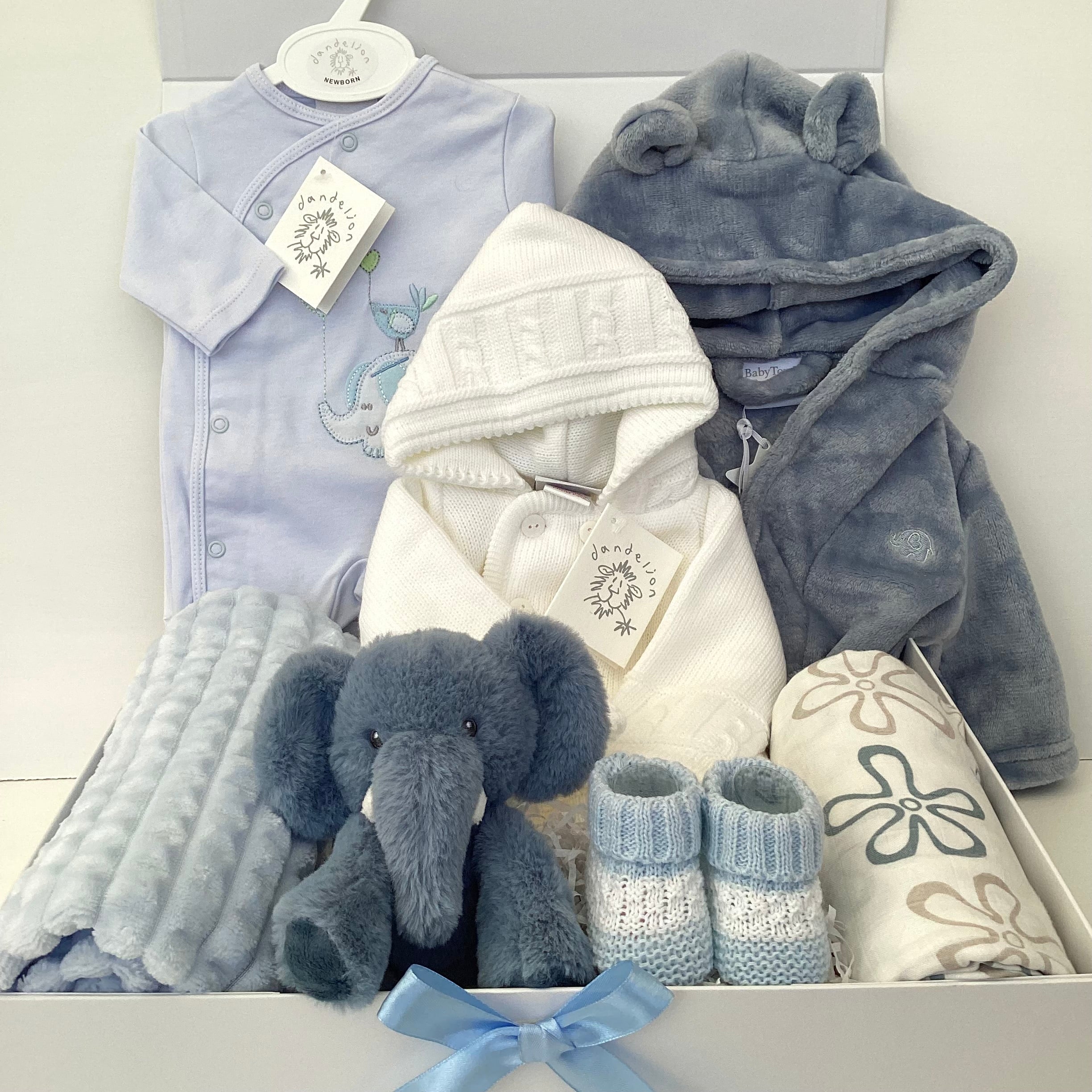 New Baby Boy Gift | THOMAS | Dandelion Luxury Baby Clothes and Cosy Bedtime Giftset