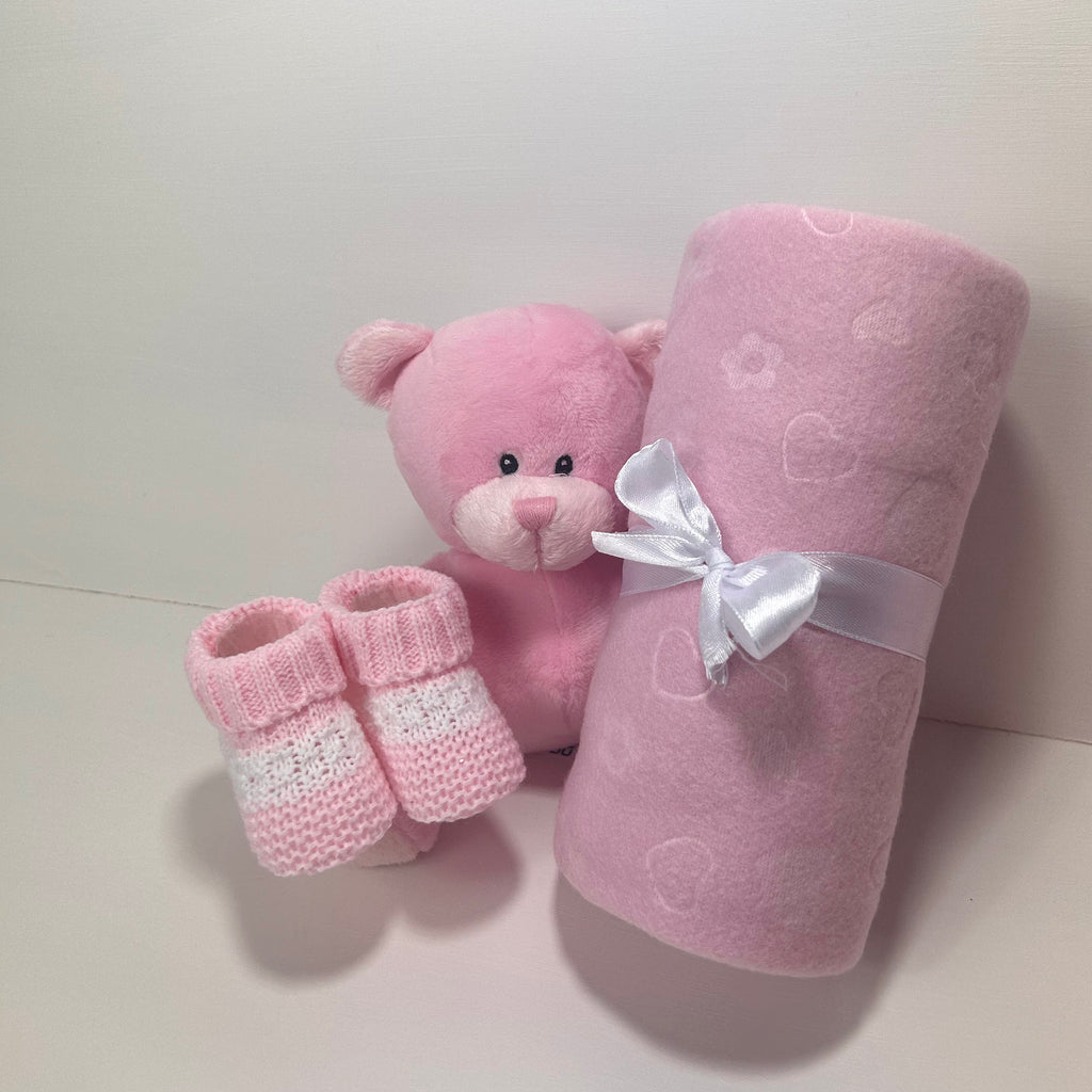 New Baby Girl Gift | POPPY | Pink Cosy Bedtime Essentials Giftset