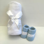 New Baby Boy Gift | SEB | Blue Dandelion Luxury Knitted Jacket and Essentials Giftset