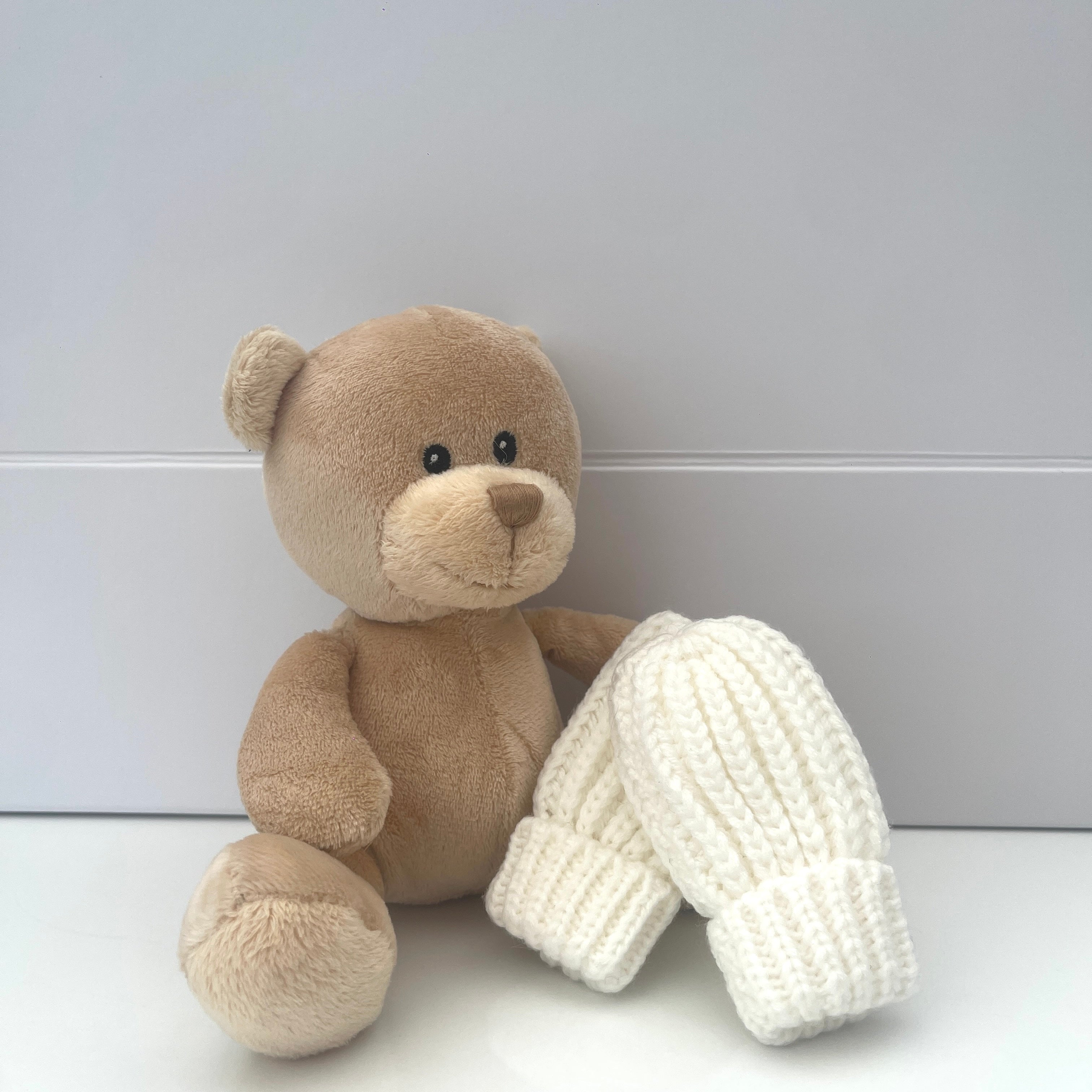 Unisex Baby Gift | BILLIE | Brown Fleece Bear and Bobble Hat Giftset