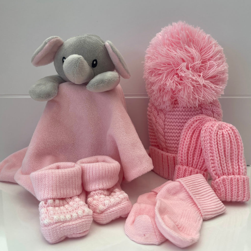 New Baby Girl Gift | ELLIE | Pink Elephant Comforter Giftset