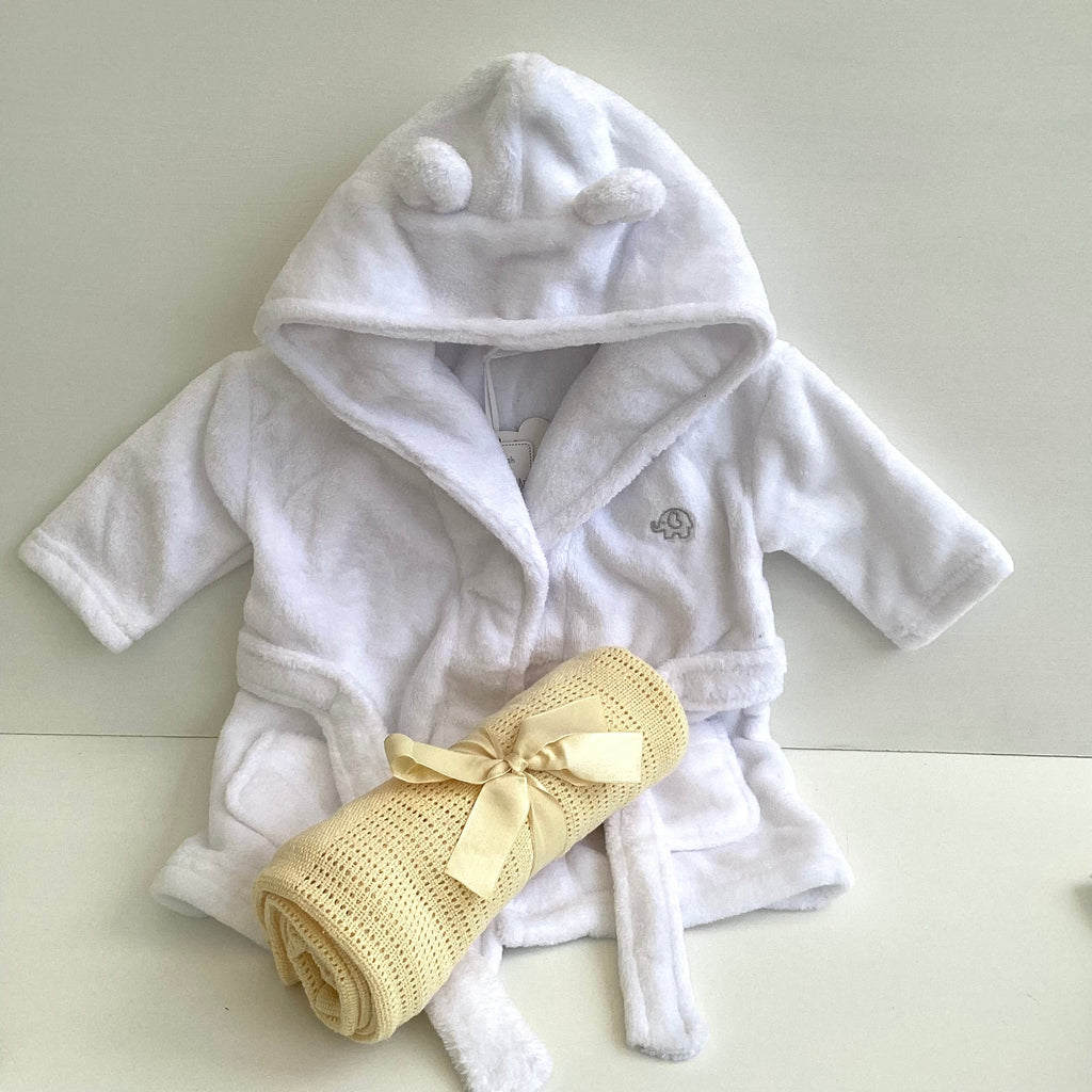 New Baby Girl Gift | RAI | Lemon Floral Cosy Dressing Gown and Essentials Bedtime Giftset