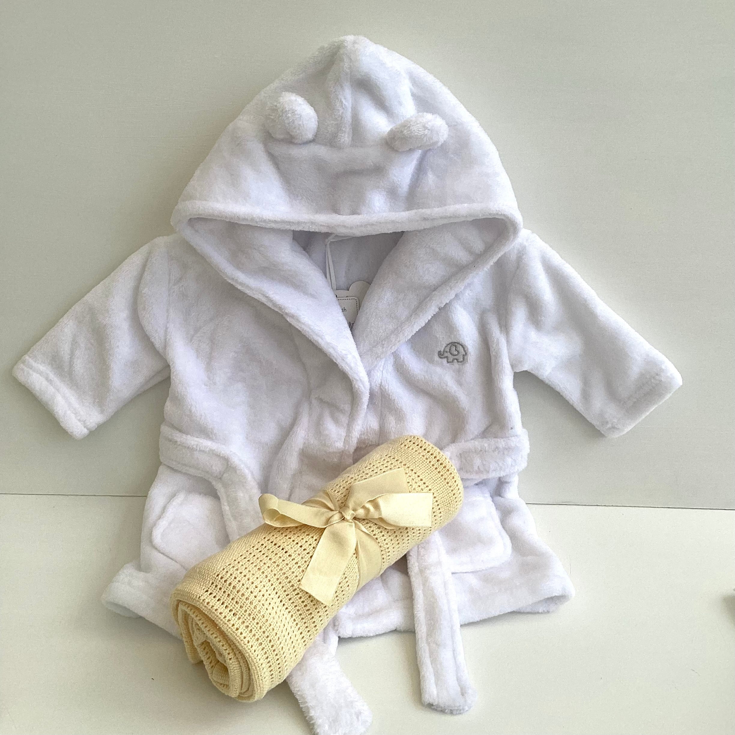 New Baby Girl Gift | RAI | Lemon Floral Cosy Dressing Gown and Essentials Bedtime Giftset