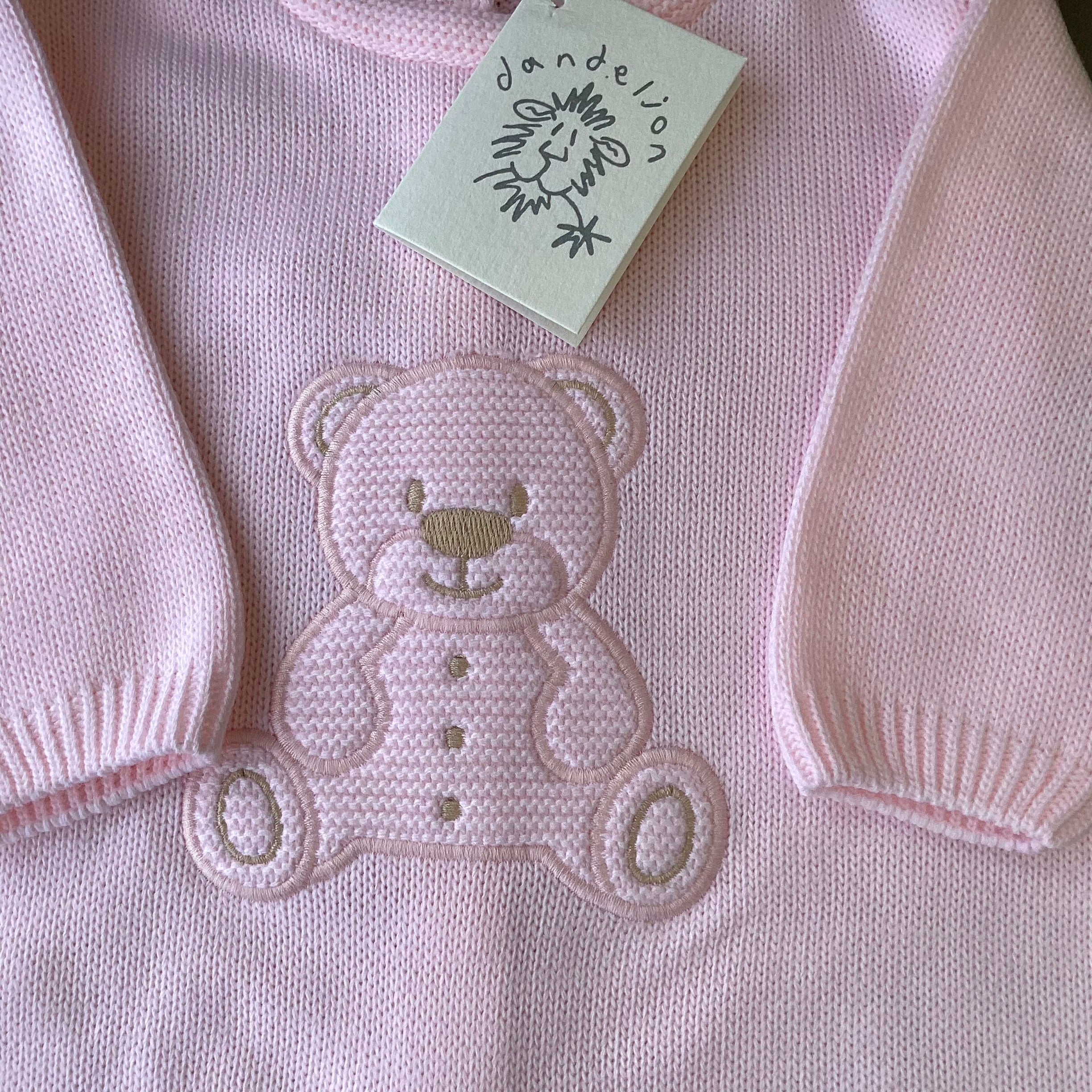 New Baby Girl Gift | CHARLOTTE | Dandelion Luxury Knitted Teddy Onesie and Cosy Essentials Giftset