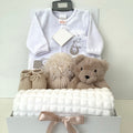 Unisex Luxury Baby Gift | SULLY | Brown Bear Comforter With Luxury Unisex Onesie Giftset