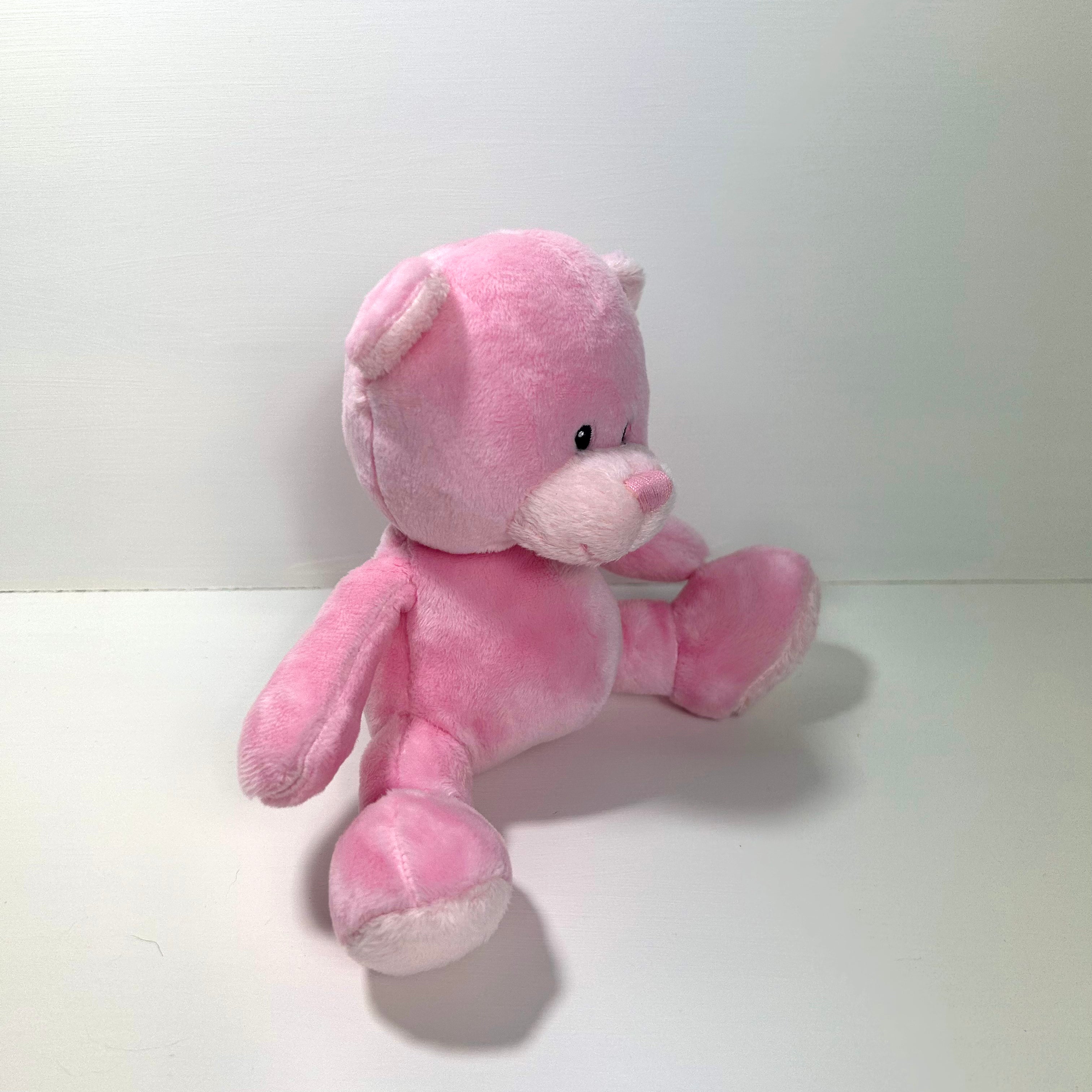 New Baby Girl Gift | ELLA | Pink Fleece Teddy and White Bobble Hat Cosy Giftset