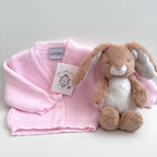 New Baby Girl Gift | DANDY | Pink Cardigan and Bunny Soft Toy Giftset