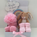 New Baby Gift | SOPHIA | Bunny Rabbit and Pink Essentials Giftset