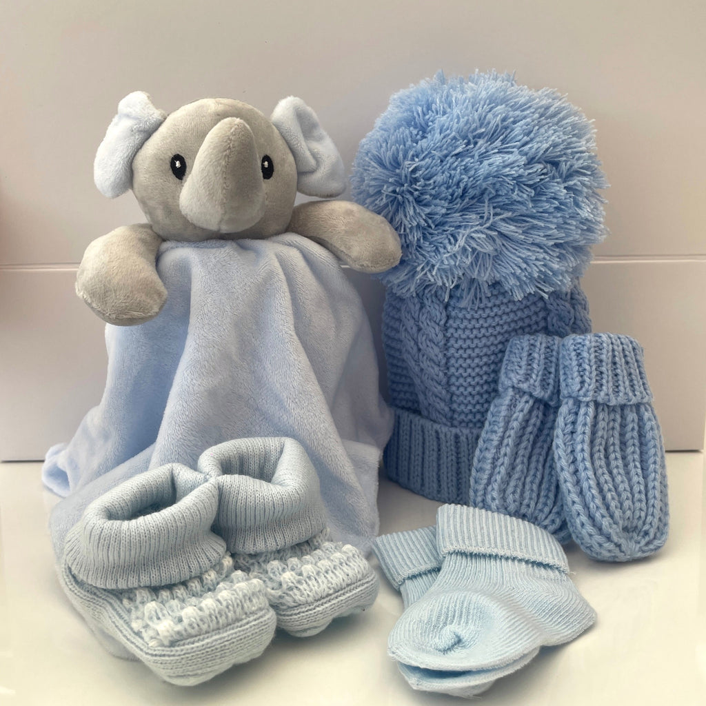 New Baby Boy Gift | ELLIOT | Blue Elephant Comforter Giftset
