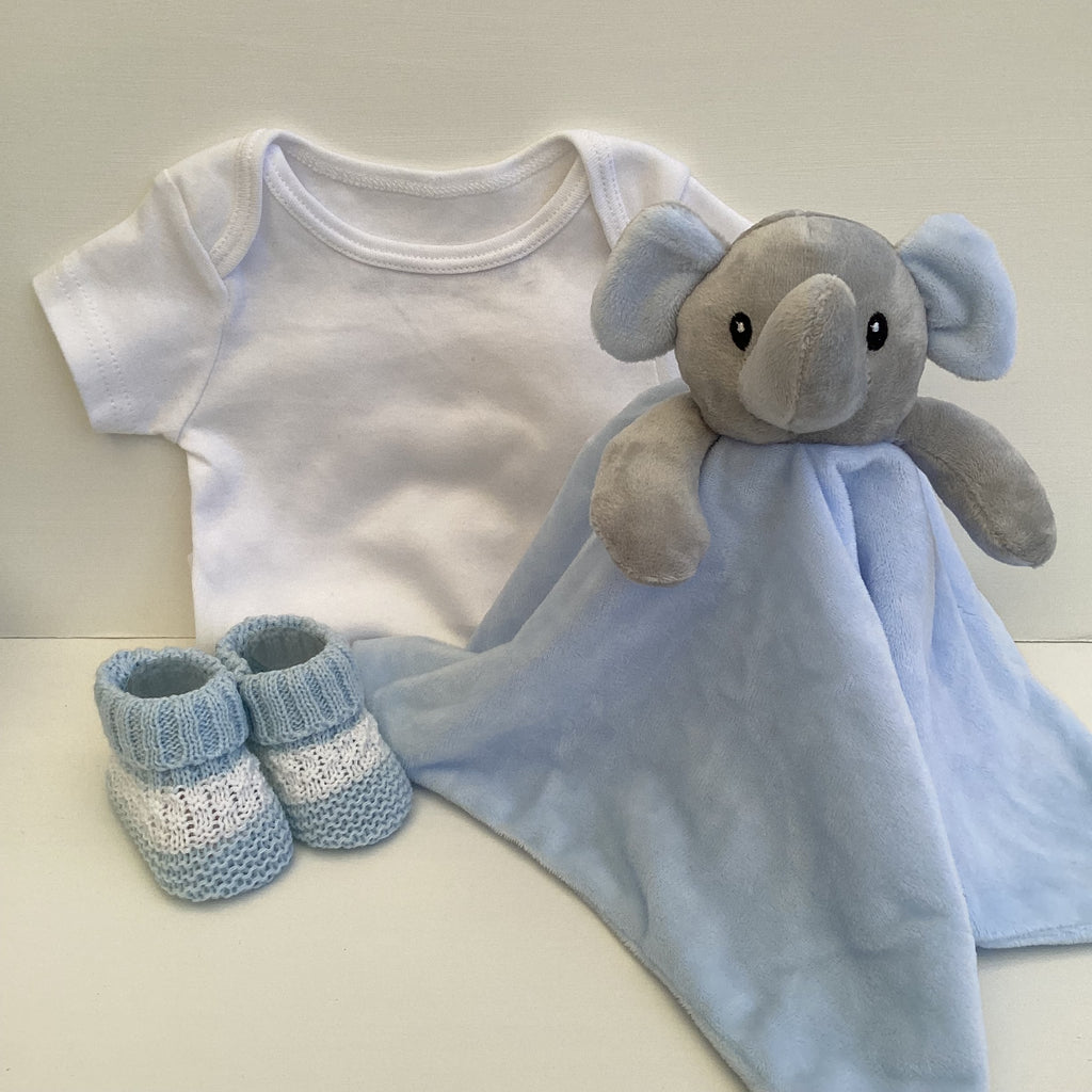 New Baby Boy Gift | SEB | Blue Dandelion Luxury Knitted Jacket and Essentials Giftset
