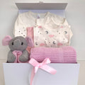 New Baby Girl Gift | NELLY | Elephant Comforter and Essentials Giftset