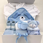 New Baby Boy Gift | BERNIE | Blue Bear Cosy Bath & Bedtime Giftset