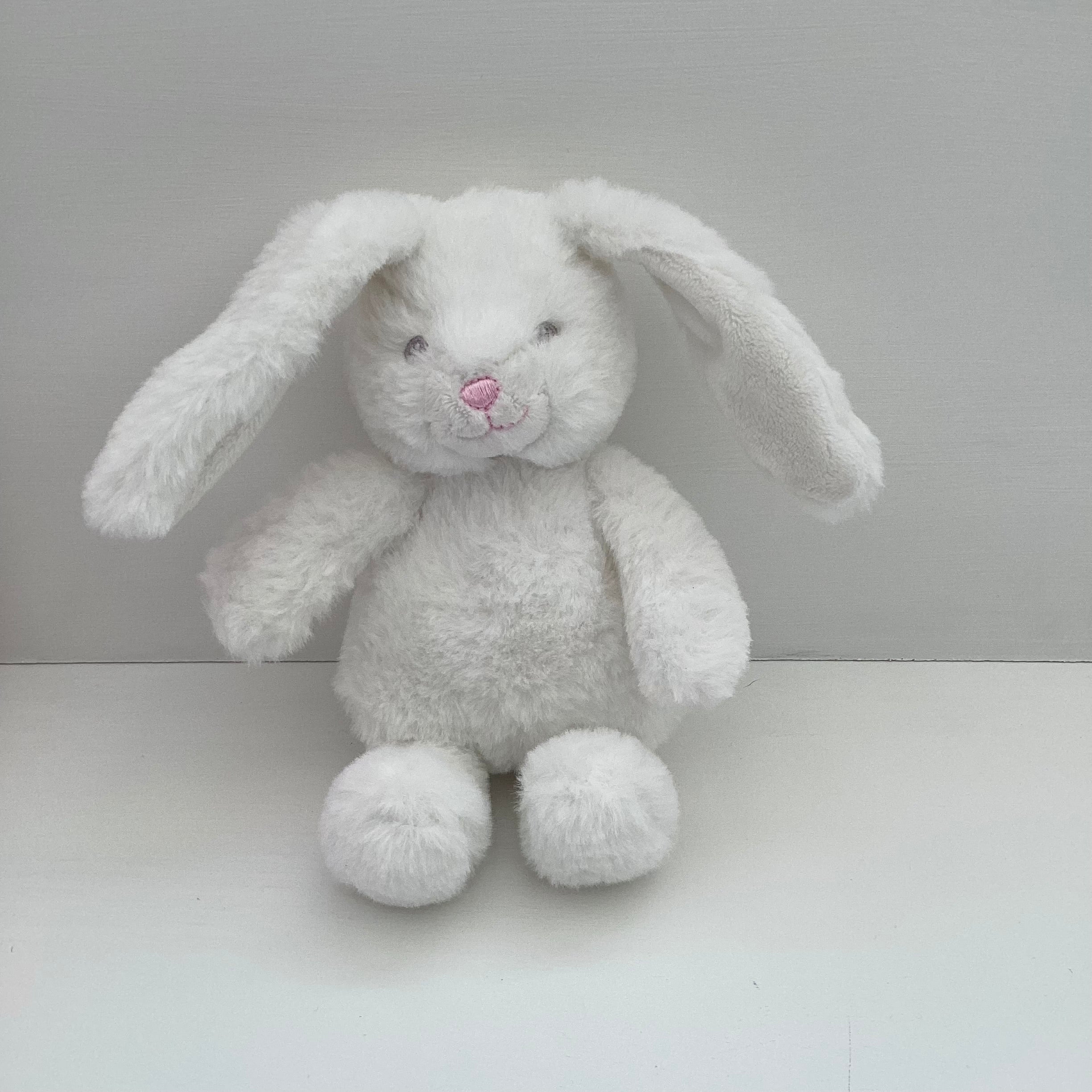 New Baby Girl Gift | PAIGE | White Bunny Rabbit Toy and Cosy Dressing Gown Giftset