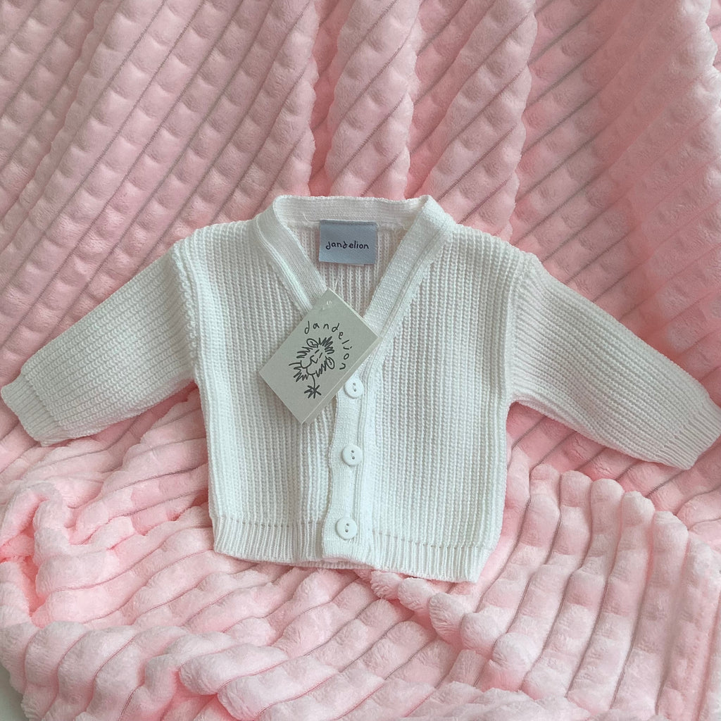 New Baby Girl Gift | IVY | Dandelion Pink Onesie and Knitted Cardigan Luxury Giftset
