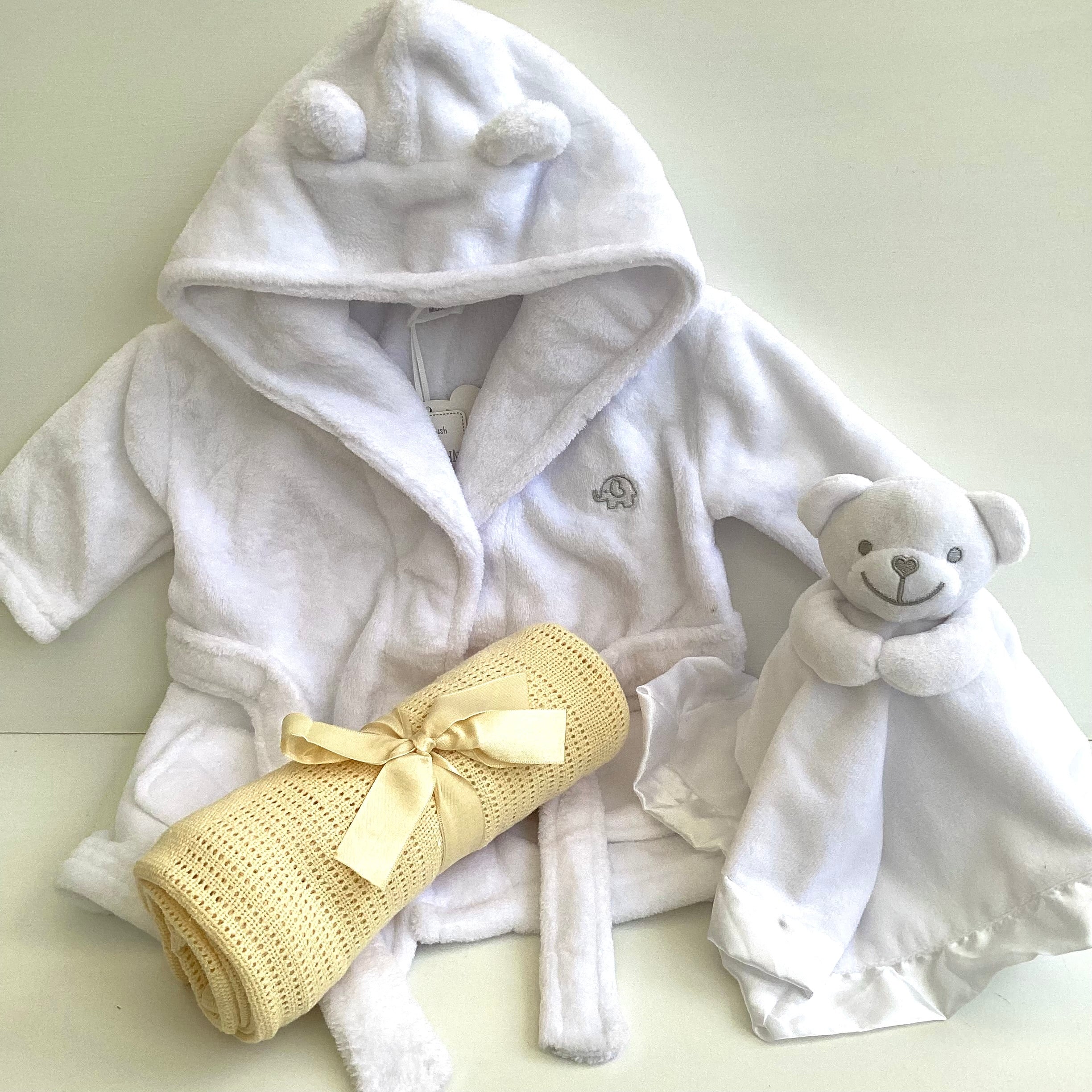 New Baby Girl Gift | RAI | Lemon Floral Cosy Dressing Gown and Essentials Bedtime Giftset