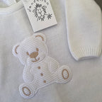 Unisex Luxury Baby Gift | WINTER | Dandelion Designer Baby Clothing and Cuddly Bear Giftset