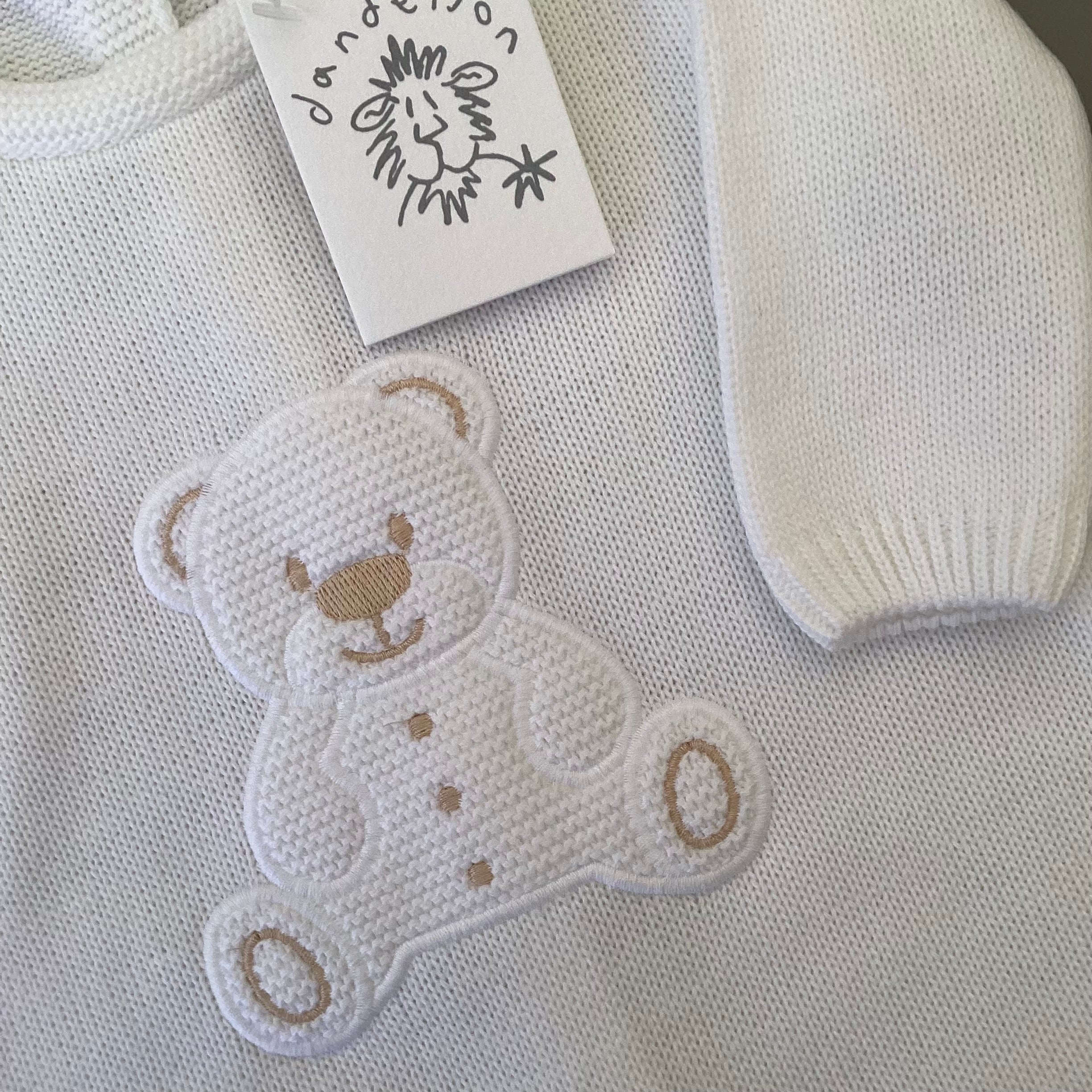 Unisex Luxury Baby Gift | WINTER | Dandelion Designer Baby Clothing and Cuddly Bear Giftset