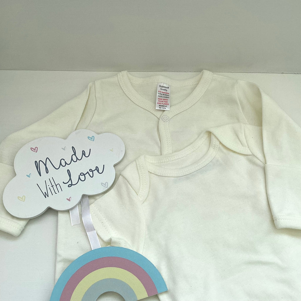 New Baby Girl Gift | PAIGE | White Bunny Rabbit Toy and Cosy Dressing Gown Giftset
