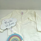 New Baby Girl Gift | PAIGE | White Bunny Rabbit Toy and Cosy Dressing Gown Giftset