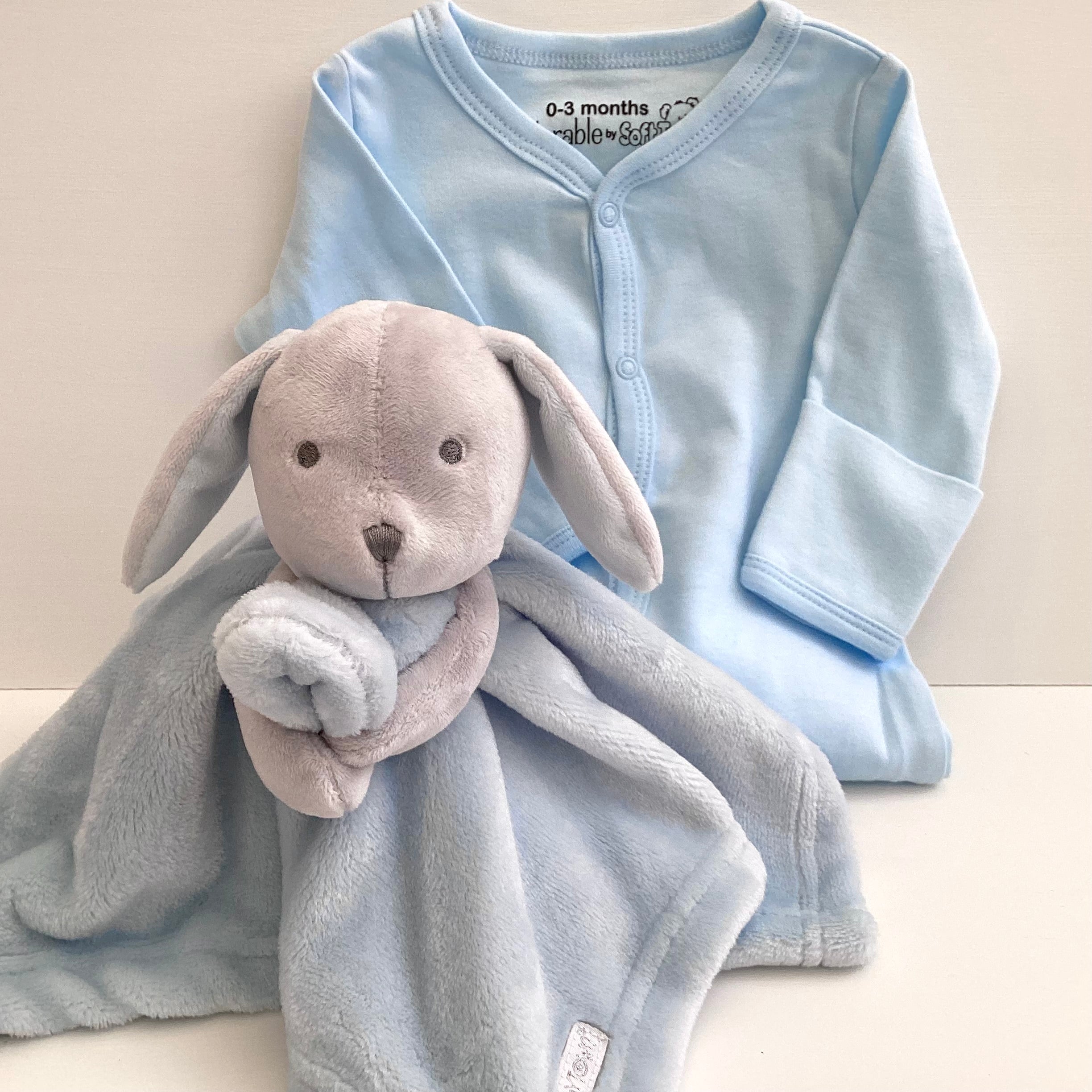 New Baby Boy Gift | RUFUS | Rabbit Comforter and Bed Time Giftset