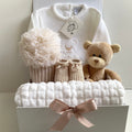 Unisex Luxury Baby Gift | WINTER | Dandelion Designer Baby Clothing and Cuddly Bear Giftset