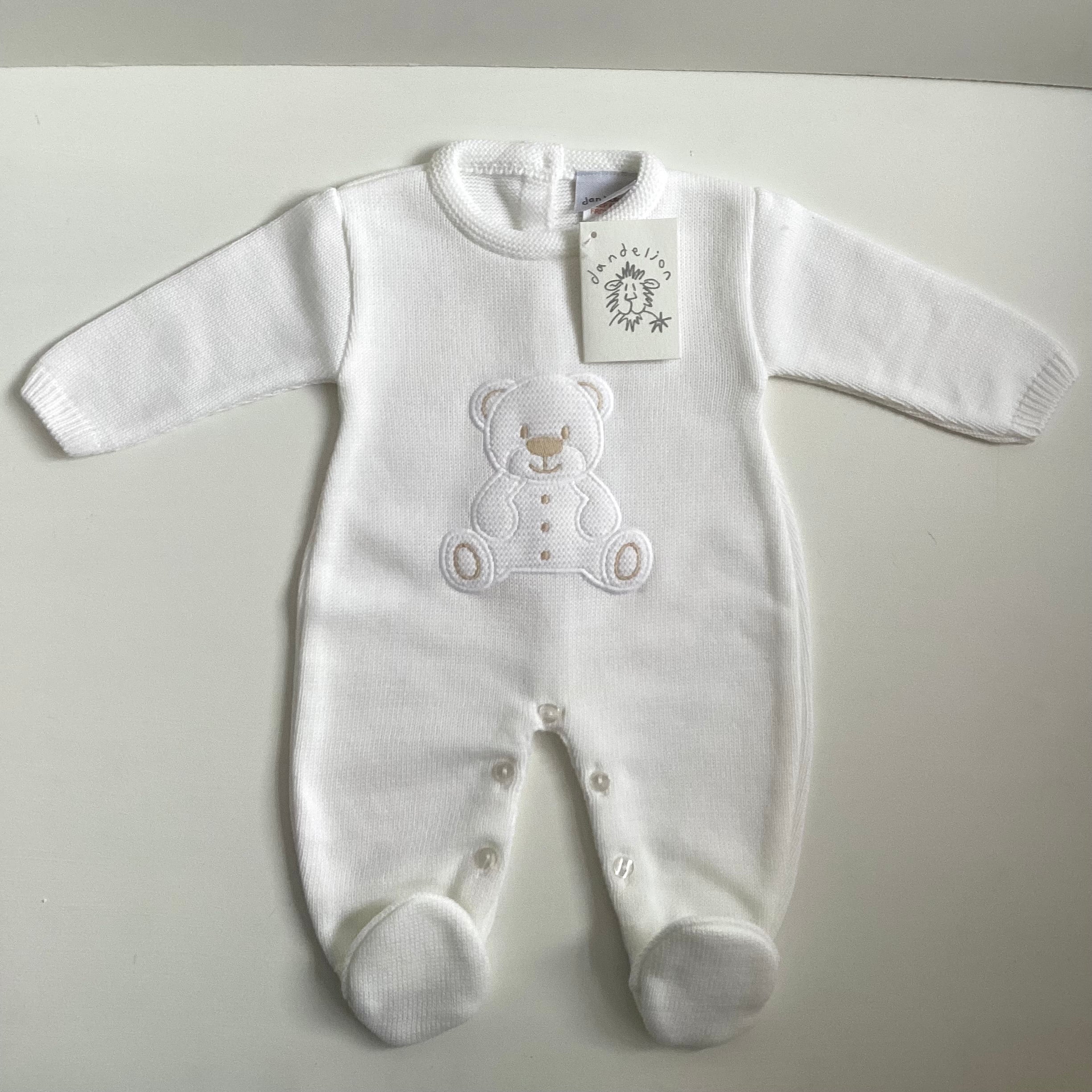 Unisex Luxury Baby Gift | WINTER | Dandelion Designer Baby Clothing and Cuddly Bear Giftset
