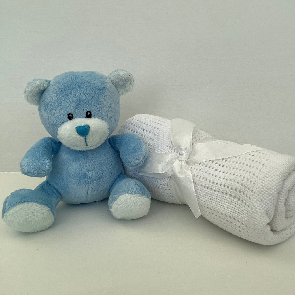 New Baby Boy Gift | DAWSON | Blue Dinosaur and Cosy Dressing Gown Giftset