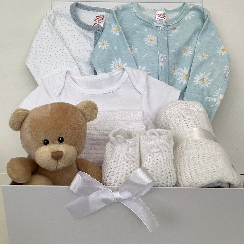 New Baby Girl Gift | DAISY | Floral Sleep Suit and Cosy Bedtime Giftset