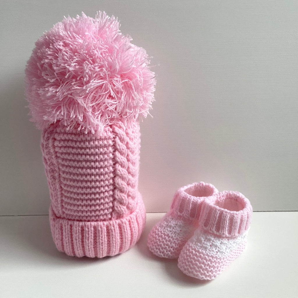 New Baby Girl Gift | CHARLOTTE | Dandelion Luxury Knitted Teddy Onesie and Cosy Essentials Giftset