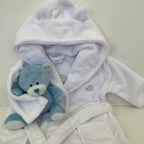 New Baby Boy Gift | DAWSON | Blue Dinosaur and Cosy Dressing Gown Giftset