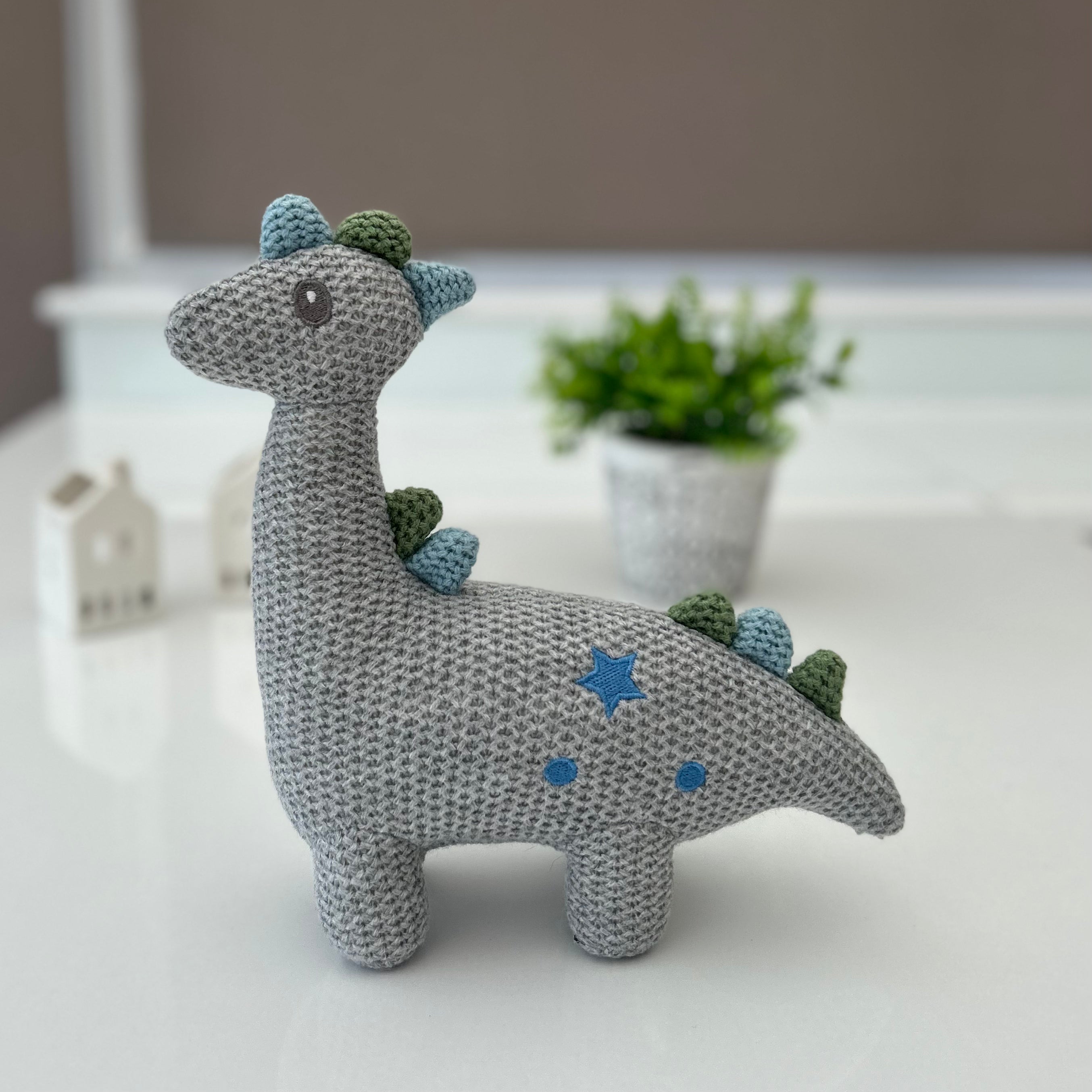 New Baby Boy Gift | DYLAN | Dinosaur Rattle Toy Giftset