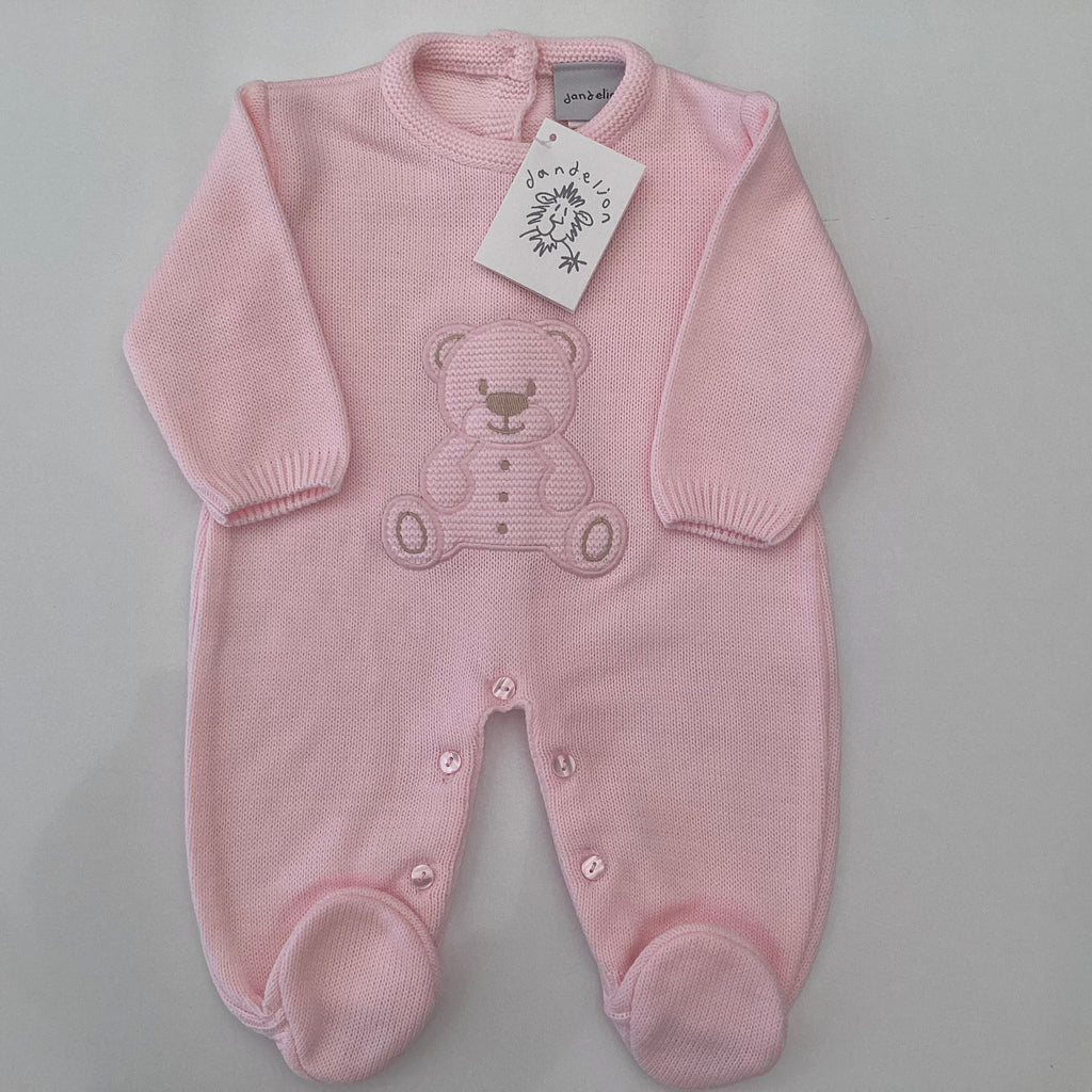 New Baby Girl Gift | CHARLOTTE | Dandelion Luxury Knitted Teddy Onesie and Cosy Essentials Giftset