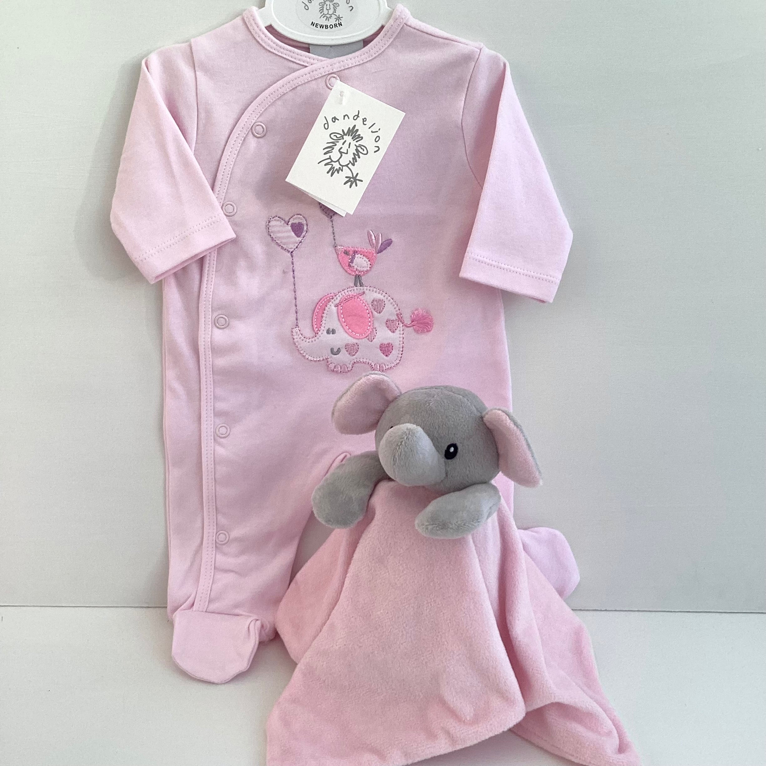 New Baby Girl Gift | IVY | Dandelion Pink Onesie and Knitted Cardigan Luxury Giftset