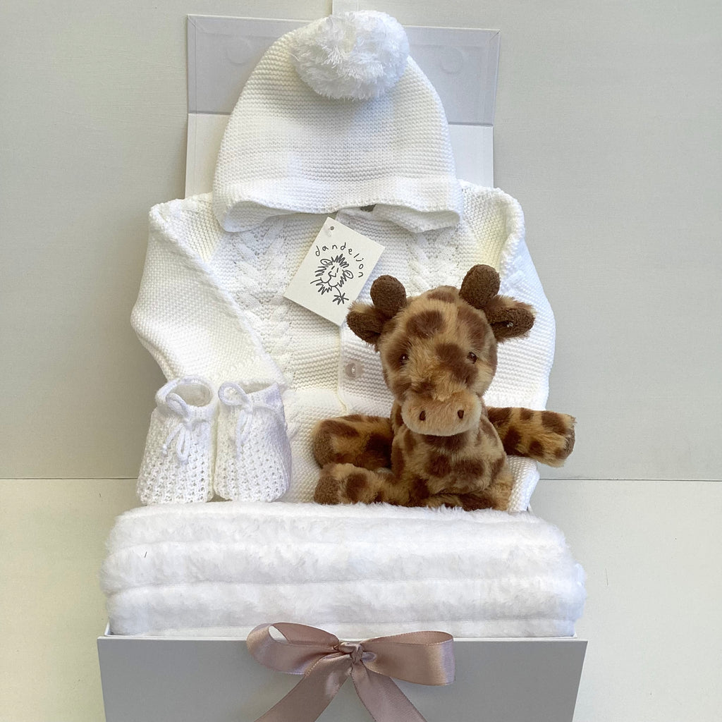 Unisex Luxury Baby Gift | FRANKIE | Designer Baby Clothing and Cuddly Giraffe