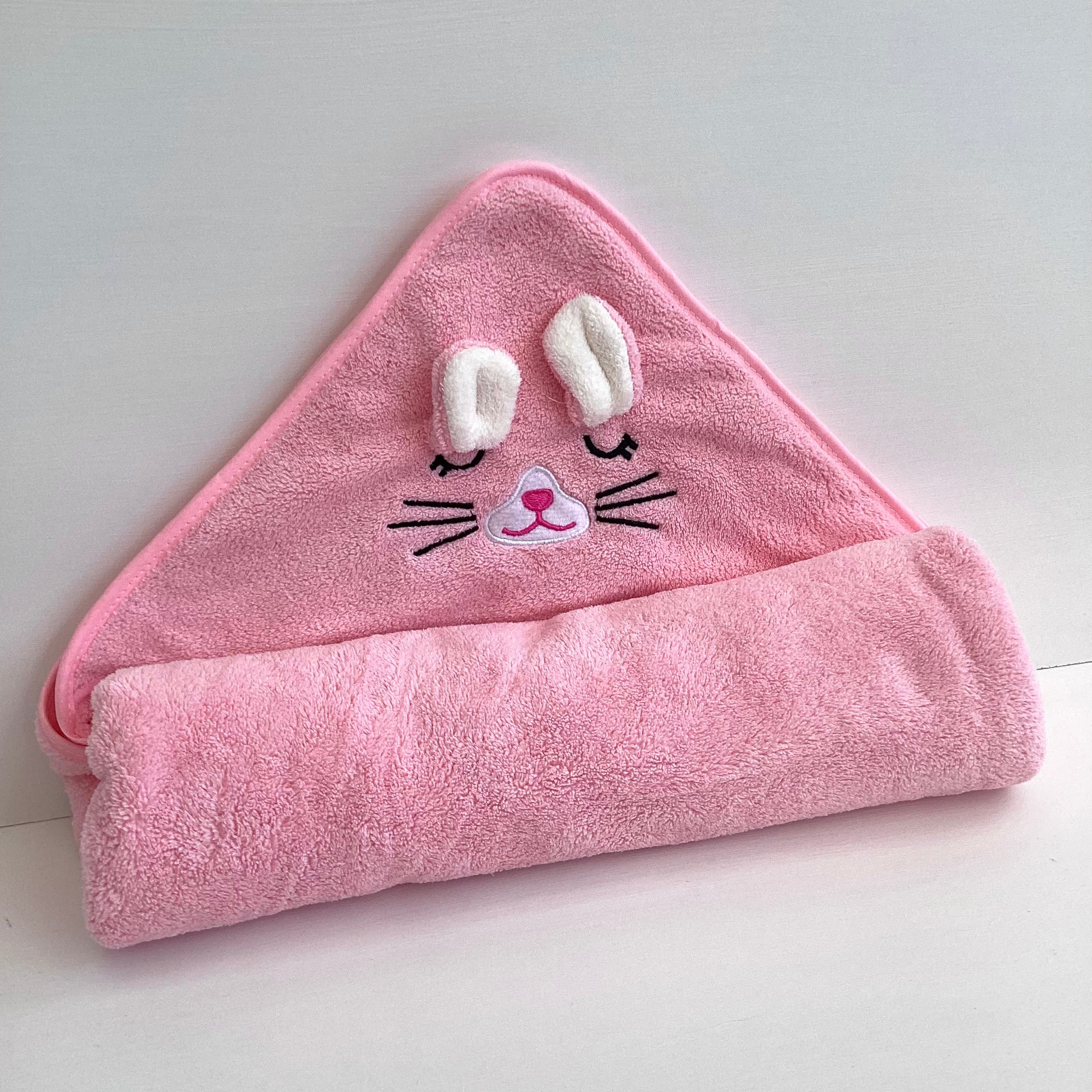 New Baby Girl Gift | ROSIE | Pink Bunny Bath Towel and Comforter Gift Box