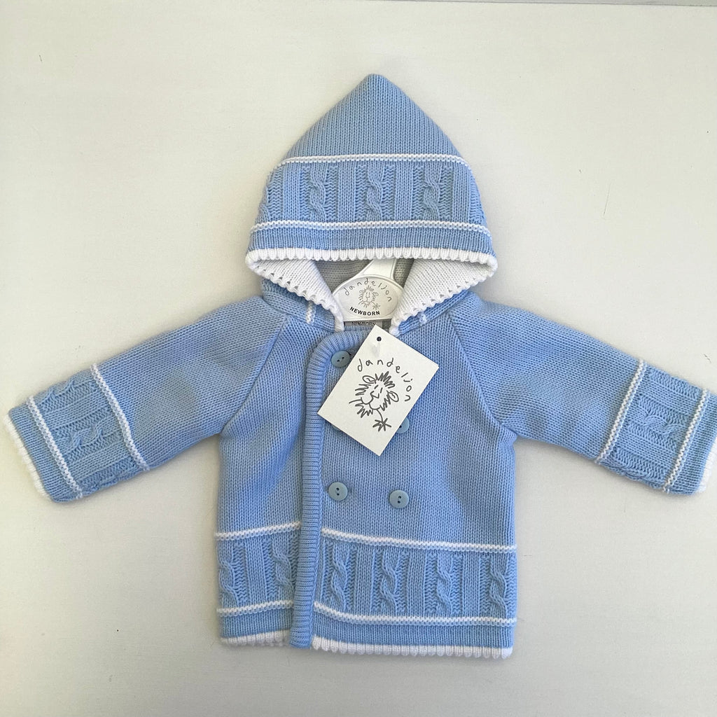 New Baby Boy Gift | SEB | Blue Dandelion Luxury Knitted Jacket and Essentials Giftset