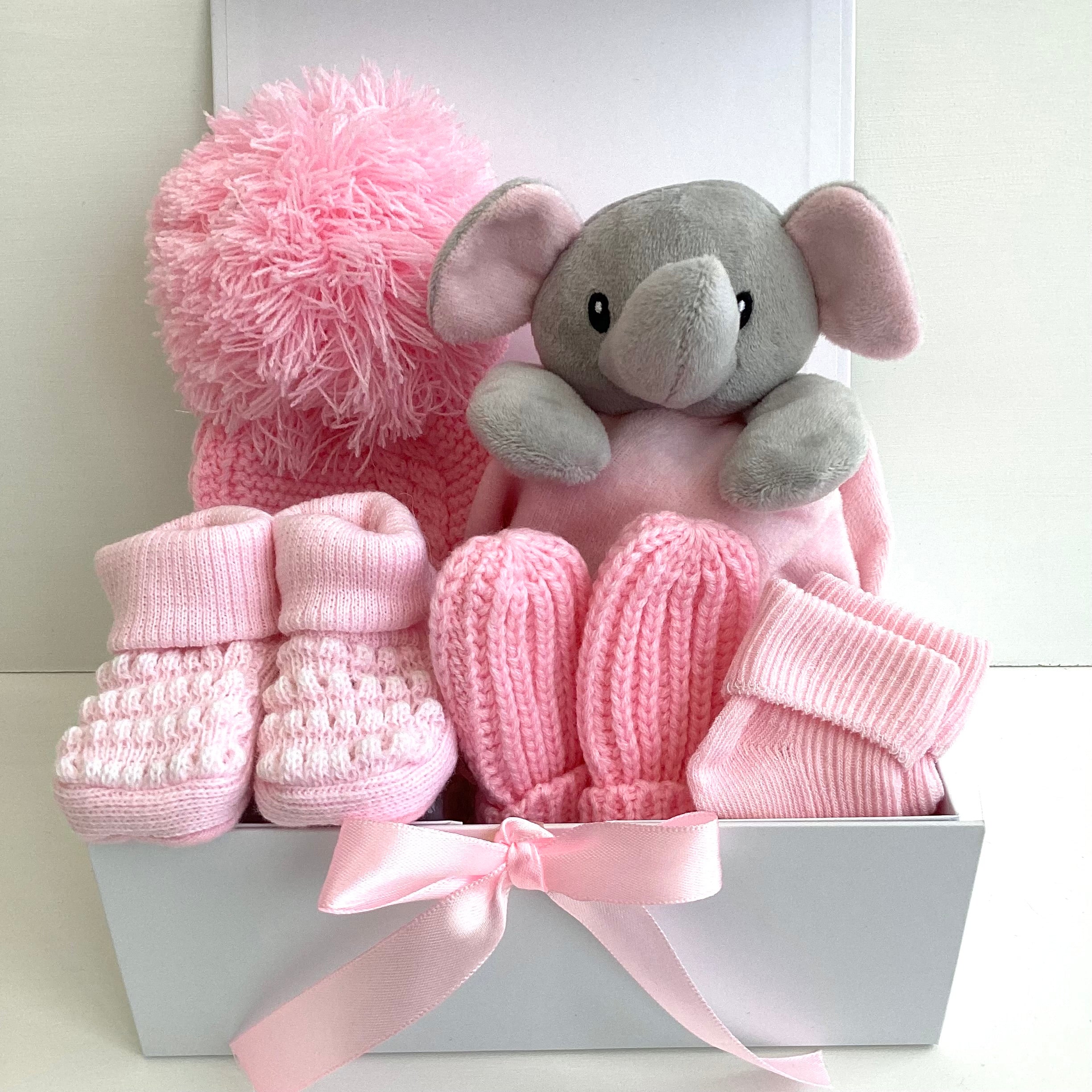 New Baby Girl Gift | ELLIE | Pink Elephant Comforter Giftset