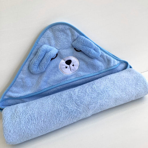 New Baby Boy Gift | BERNIE | Blue Bear Cosy Bath & Bedtime Giftset